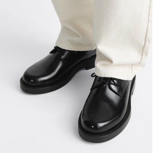 ZARA MEN'S DERBY LEATHER SHOES, SIZE 10